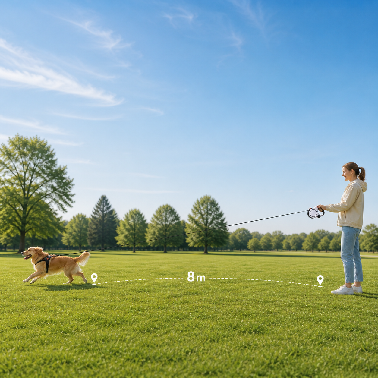 Lulupet 26ft Retractable Dog Leash for Medium to Large Dogs